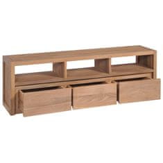 Vidaxl TV omarica trdna tikovina z naravnim finišem 120x30x40 cm