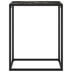 Greatstore Konzolna mizica črna 60x35x75 cm kaljeno steklo
