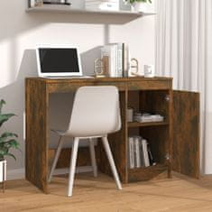 Vidaxl Pisalna miza dimljeni hrast 100x50x76 cm konstruiran les