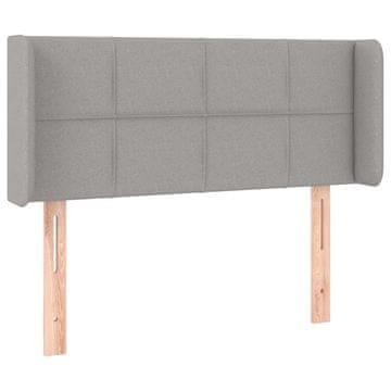 Vidaxl Vzglavje z ušesi svetlo sivo 93x16x78/88 cm blago