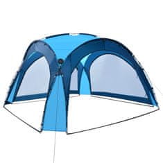 Greatstore Vrtni šotor z LED lučmi in 4 stranicami 3,6x3,6x2,3 m moder