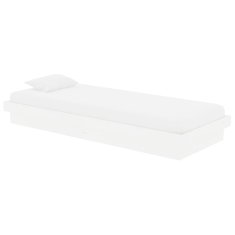 Vidaxl Posteljni okvir bel iz trdnega lesa 75x190 cm 2FT6