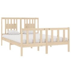 Vidaxl Posteljni okvir iz trdnega lesa 135x190 cm 4FT6