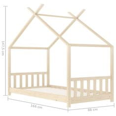 Vidaxl Otroški posteljni okvir iz trdne borovine 80x160 cm