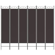 Vidaxl Paravan 6-delni rjav 240x200 cm blago