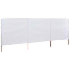 Vidaxl 3-panelni vetrobran tkanina 400x80 cm peščeno bel