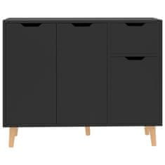 Greatstore Komoda visok sijaj črna 90x30x72 cm iverna plošča