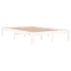 Vidaxl Posteljni okvir bel iz trdnega lesa 120x190 cm 4FT