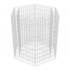 Vidaxl Šestkotna visoka greda gabion 100x90x100 cm