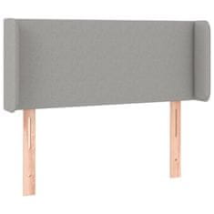 Vidaxl LED posteljno vzglavje svetlo sivo 83x16x78/88 cm blago