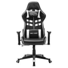 Vidaxl Gaming stol črno in belo umetno usnje
