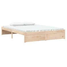 Vidaxl Posteljni okvir iz trdnega lesa 135x190 cm 4FT6