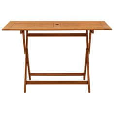 Vidaxl Zložljiva vrtna miza 120x70x75 cm trden evkaliptusov les