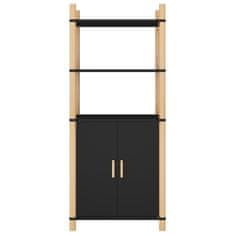 Vidaxl Visoka omarica črna 60x40x141 cm inženirski les
