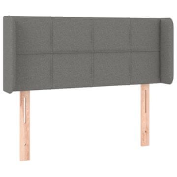 Vidaxl Vzglavje z ušesi temno sivo 83x16x78/88 cm blago