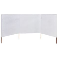 Vidaxl 3-panelni vetrobran tkanina 400x120 cm bele barve
