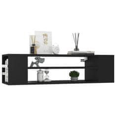 Vidaxl Viseča TV omarica črna 100x30x26,5 cm iverna plošča