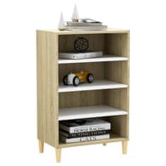 Vidaxl Komoda bela in sonoma hrast 57x35x90 cm iverna plošča
