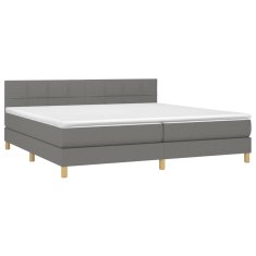 Vidaxl Box spring postelja z vzmetnico temno siva 200x200 cm blago