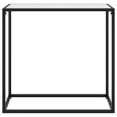Greatstore Konzolna mizica bela 80x35x75 cm kaljeno steklo