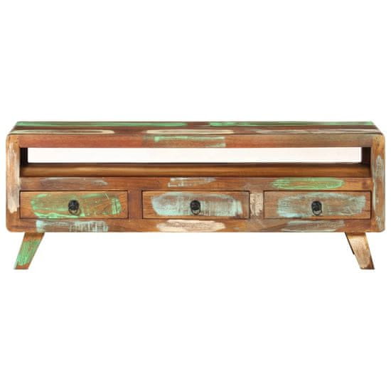 Vidaxl TV omarica večbarvna 110x30x40 cm trden predelan les