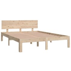Vidaxl Posteljni okvir iz trdnega lesa 135x190 cm 4FT6