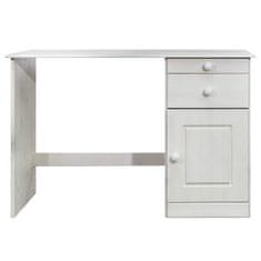 Vidaxl Pisalna miza s predali 110x50x74 cm trdna borovina