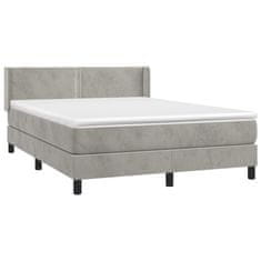 Vidaxl Box spring postelja z vzmetnico svetlo siva 140x200 cm žamet
