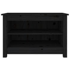 Vidaxl Klop za čevlje črna 70x38x45,5 cm trdna borovina