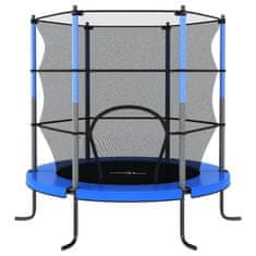 Vidaxl Trampolin z varnostno mrežo okrogel 140x160 cm moder