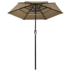 Vidaxl Senčnik aluminij taupe 2 m