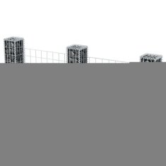 Vidaxl Gabionska košara U-oblike pocinkano jeklo 240x20x100 cm
