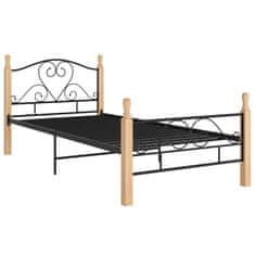 Vidaxl Posteljni okvir črn kovinski 90x200 cm