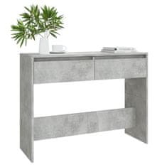 Vidaxl Konzolna mizica betonsko siva 100x35x76,5 cm iverna plošča
