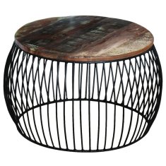 Vidaxl Klubska mizica okrogla trden predelan les 68x43 cm
