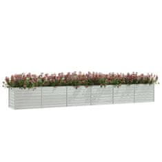 Vidaxl Visoka greda 600x80x77 cm pocinkano jeklo srebrna