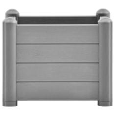 Vidaxl Visoka greda PP kamnito siva 43x43x35 cm