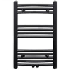 Vidaxl Kopalniški radiator z ukrivljenimi cevmi 500x764 mm črn