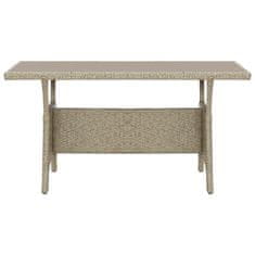 Vidaxl Vrtna miza siva 130x70x66 cm poli ratan