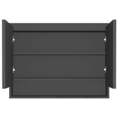 Vidaxl Kopalniška omarica z ogledalom 80x15x60 cm MDF antracitna
