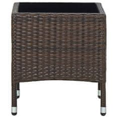 Vidaxl Vrtna miza rjava 40x40x45 cm poli ratan