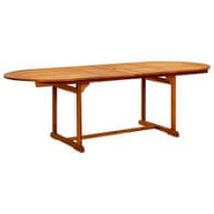 shumee Vrtna jedilna miza (160-240)x100x75 cm trden akacijev les
