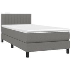 Vidaxl Box spring postelja z vzmetnico temno siva 80x200 cm blago