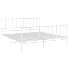 Vidaxl Posteljni okvir bel kovinski 160x200 cm