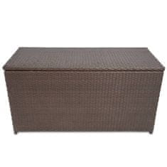 Vidaxl Vrtna skrinja za shranjevanje poli ratan 120x50x60 cm rjava