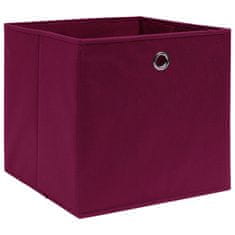 Greatstore Škatle za shranjevanje 10 kosov temno rdeče 32x32x32 cm blago