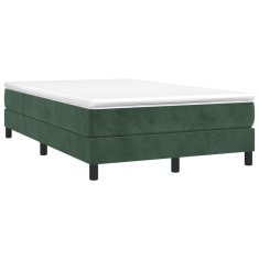 Greatstore Box spring postelja z vzmetnico temno zelen 120x190 cm žamet