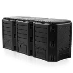 Vidaxl Kompostnik črne barve 1200 L