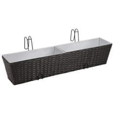 Vidaxl Set Balkonskih Cvetličnih Loncev Trapezoid, 2 kosa, 80 cm Črne Barve