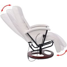 Vidaxl Shiatsu masažni stol belo umetno usnje